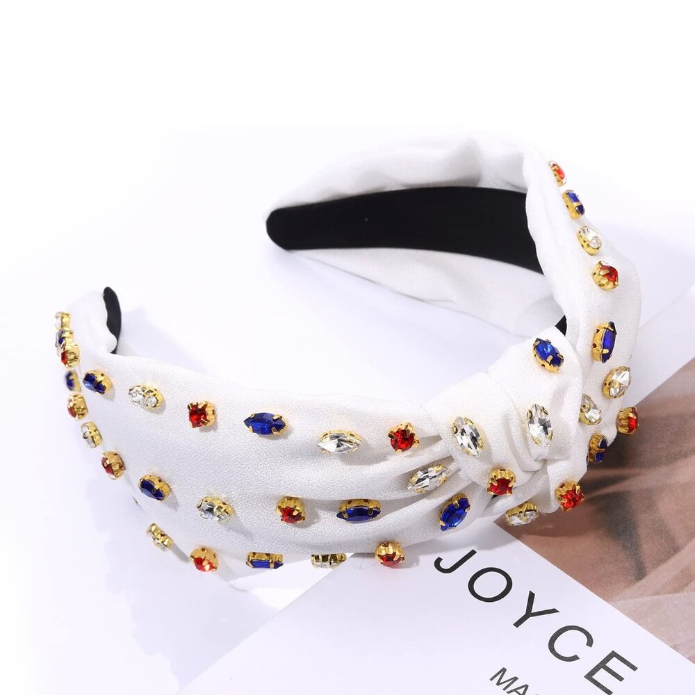 Pearl Rhinestone Wide Headband